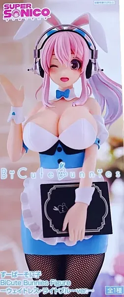SUPER SONICO BICUTE BUNNIES PVC STATUE WAITRESS LIGHT BLUE COLOR VER 28 CM
